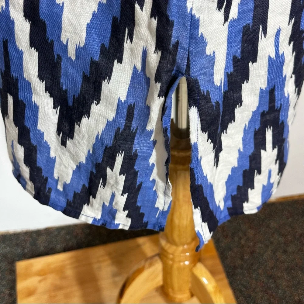 Talbots Chevron Ikat 100% Linen Cover Up Tunic Dress Sz M - Picture 6 of 10